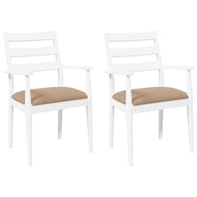 Eetkamerstoelen met kussens 2 stuks wit massief hout rubber