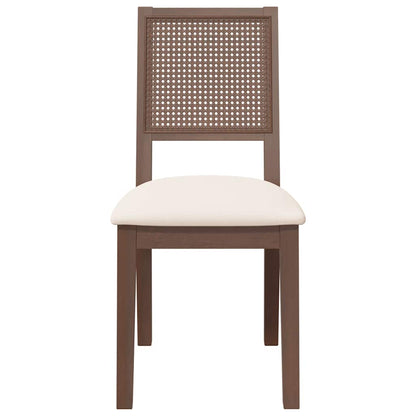 Eetkamerstoelen Met Kussens 2 St Massief Hout Rubber Bruin en licht
