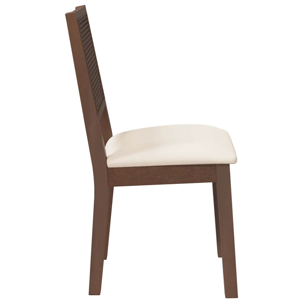 Eetkamerstoelen Met Kussens 2 St Massief Hout Rubber Bruin en licht