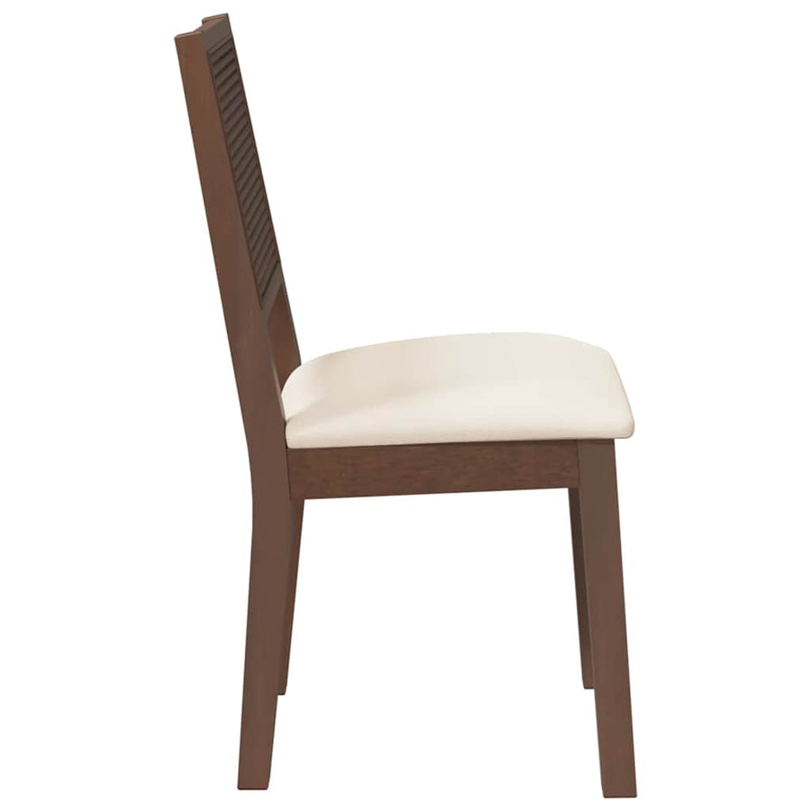 Eetkamerstoelen Met Kussens 2 St Massief Hout Rubber Bruin en licht