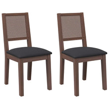 Eetkamerstoelen Met Kussens 2 St Massief Hout Rubber Bruin en zwart