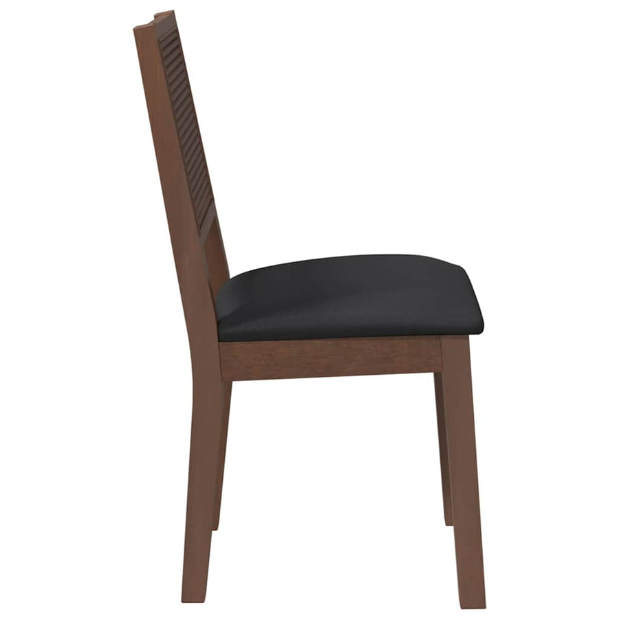 Eetkamerstoelen Met Kussens 2 St Massief Hout Rubber Bruin en zwart
