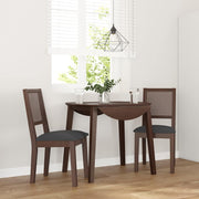 Eetkamerstoelen massief rubberhout 2 stuks bruin zwart 45x54x89 cm