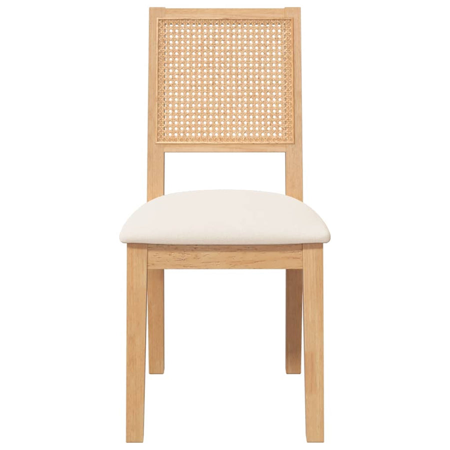 Eetkamerstoelen met kussens 2 st massief hout rubber
