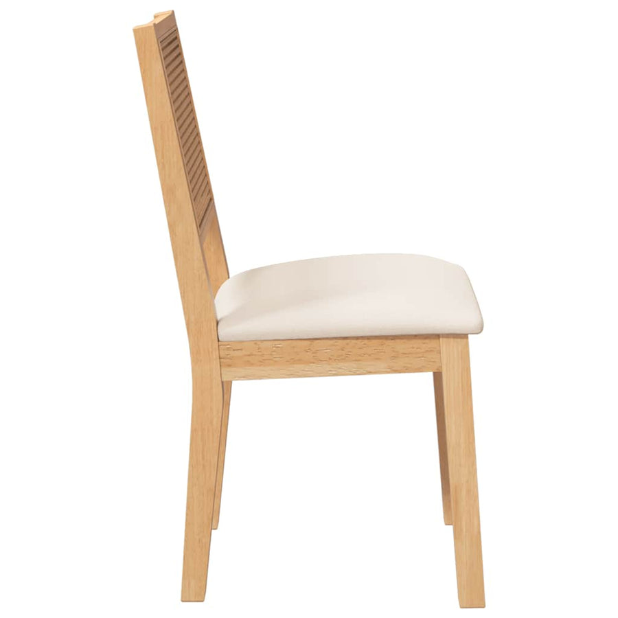 Eetkamerstoelen met kussens 2 st massief hout rubber
