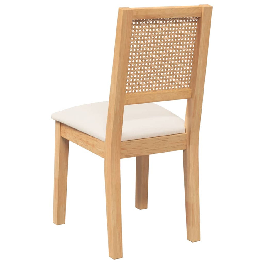 Eetkamerstoelen met kussens 2 st massief hout rubber