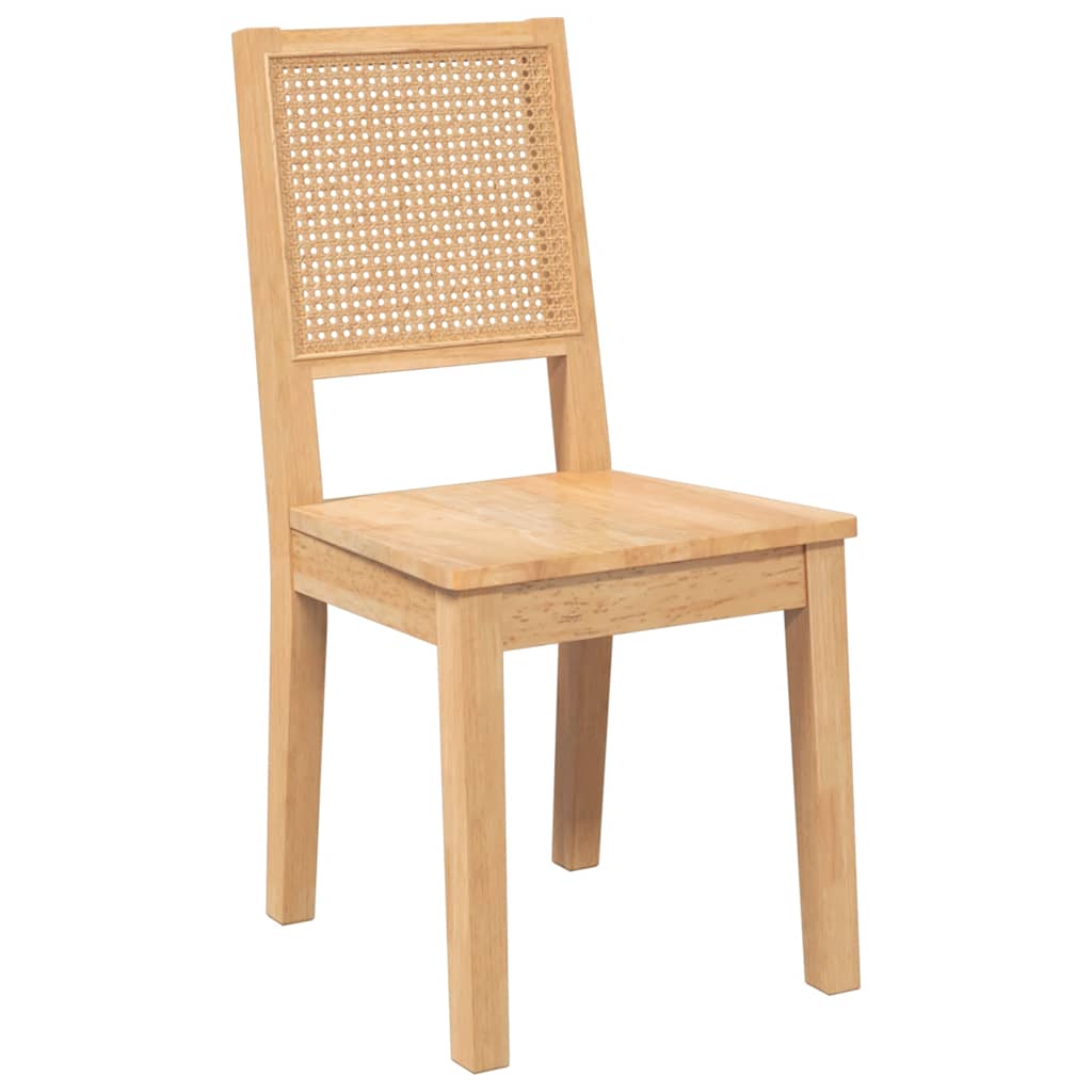 Eetkamerstoelen 2 st massief hout rubber