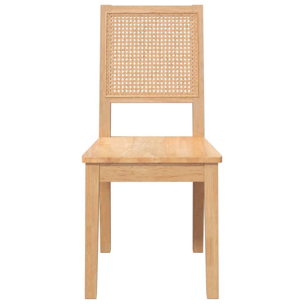 Eetkamerstoelen 2 st massief hout rubber