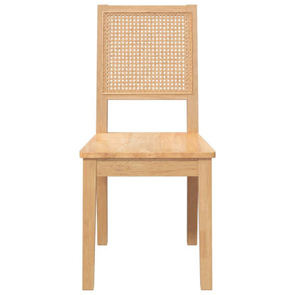 Eetkamerstoelen 2 st massief hout rubber