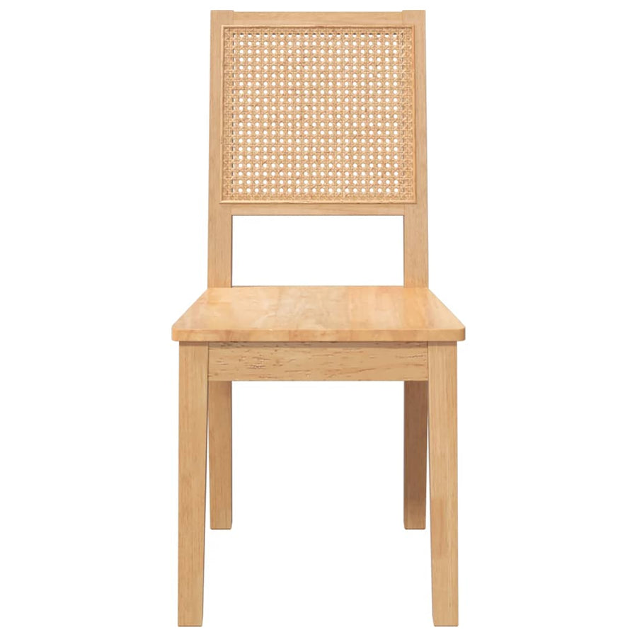 Eetkamerstoelen 2 st massief hout rubber