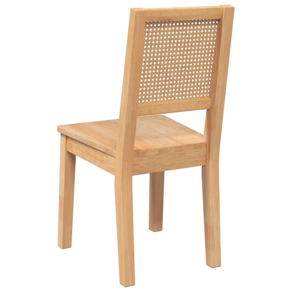 Eetkamerstoelen 2 st massief hout rubber