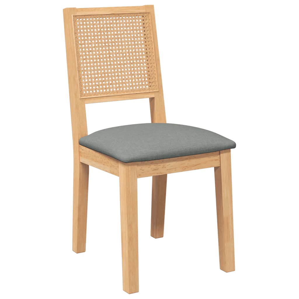 Eetkamerstoelen met kussens 2 st massief hout rubber
