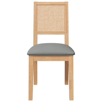 Eetkamerstoelen met kussens 2 st massief hout rubber