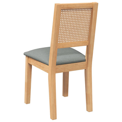 Eetkamerstoelen met kussens 2 st massief hout rubber