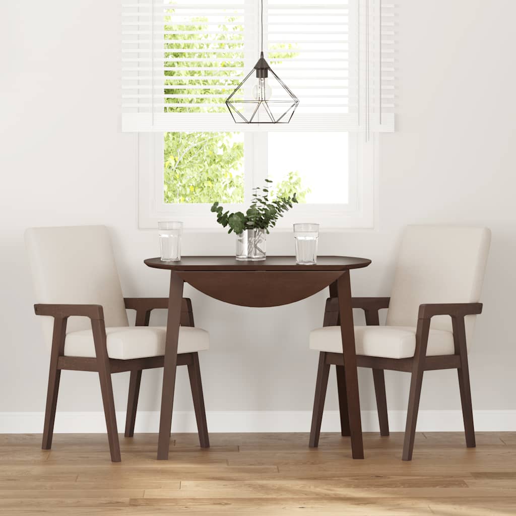 Eetkamerstoelen met kussens 2 stuks bruin massief hout rubber