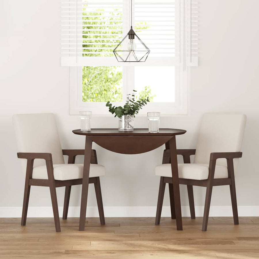 Eetkamerstoelen met kussens 2 stuks bruin massief hout rubber