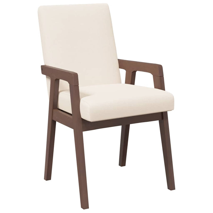 Eetkamerstoelen met kussens 2 stuks bruin massief hout rubber