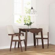 Eetkamerstoelen 2 stuks massief rubberhout bruin