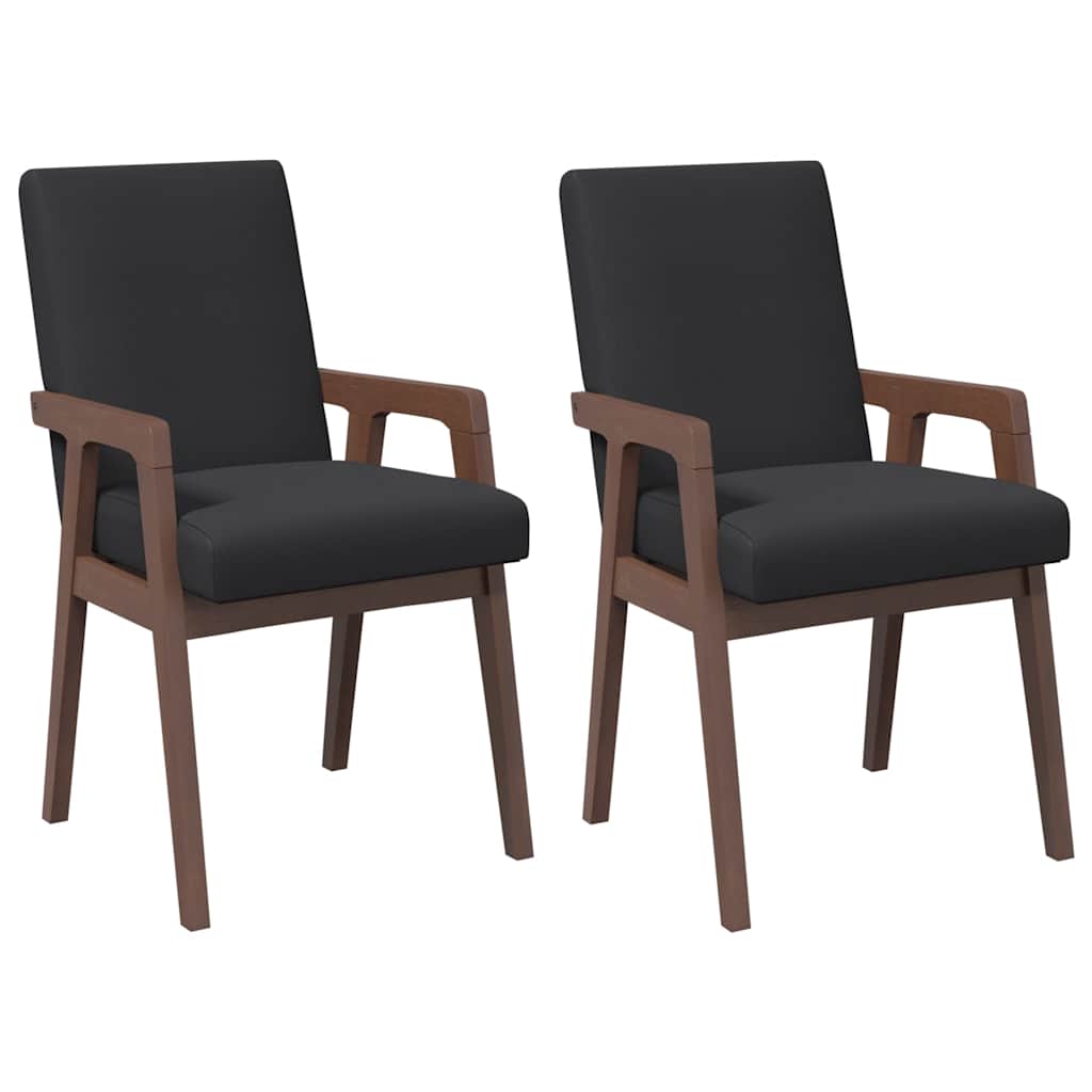 Eetkamerstoelen met kussens 2 stuks bruin massief hout rubber