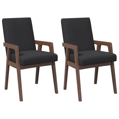 Eetkamerstoelen met kussens 2 stuks bruin massief hout rubber