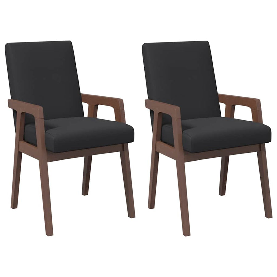 Eetkamerstoelen met kussens 2 stuks bruin massief hout rubber
