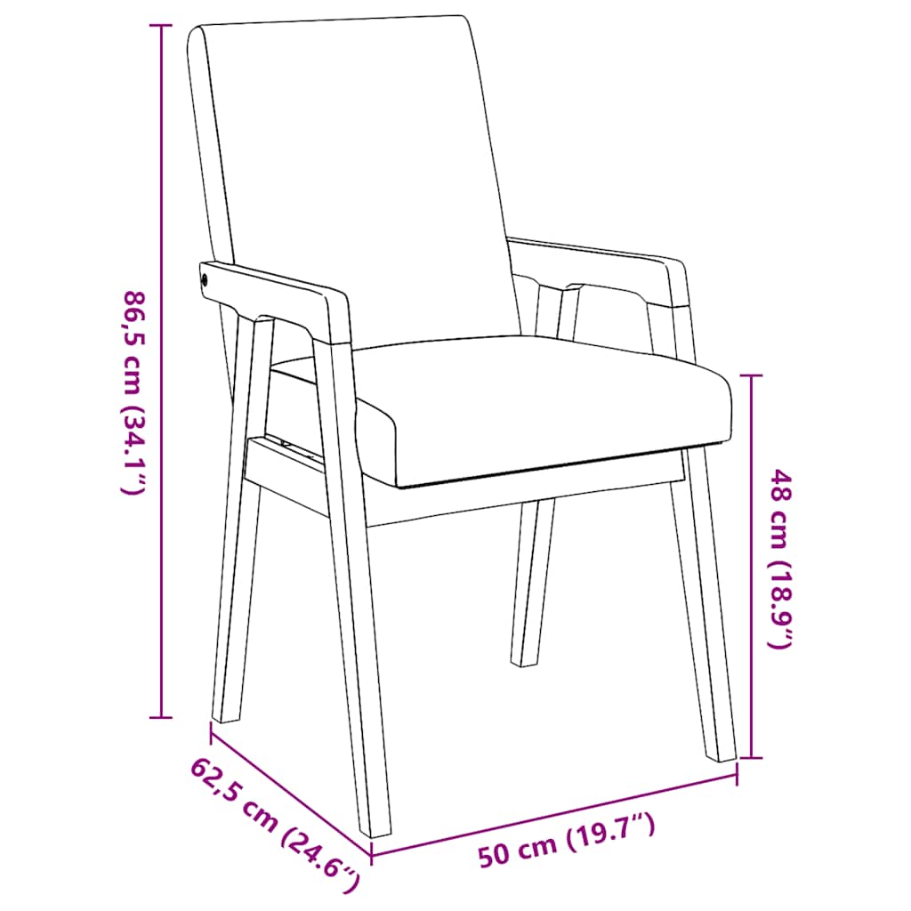 Eetkamerstoelen met kussens 2 stuks bruin massief hout rubber