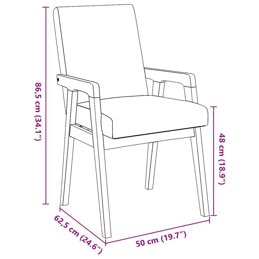 Eetkamerstoelen met kussens 2 stuks bruin massief hout rubber