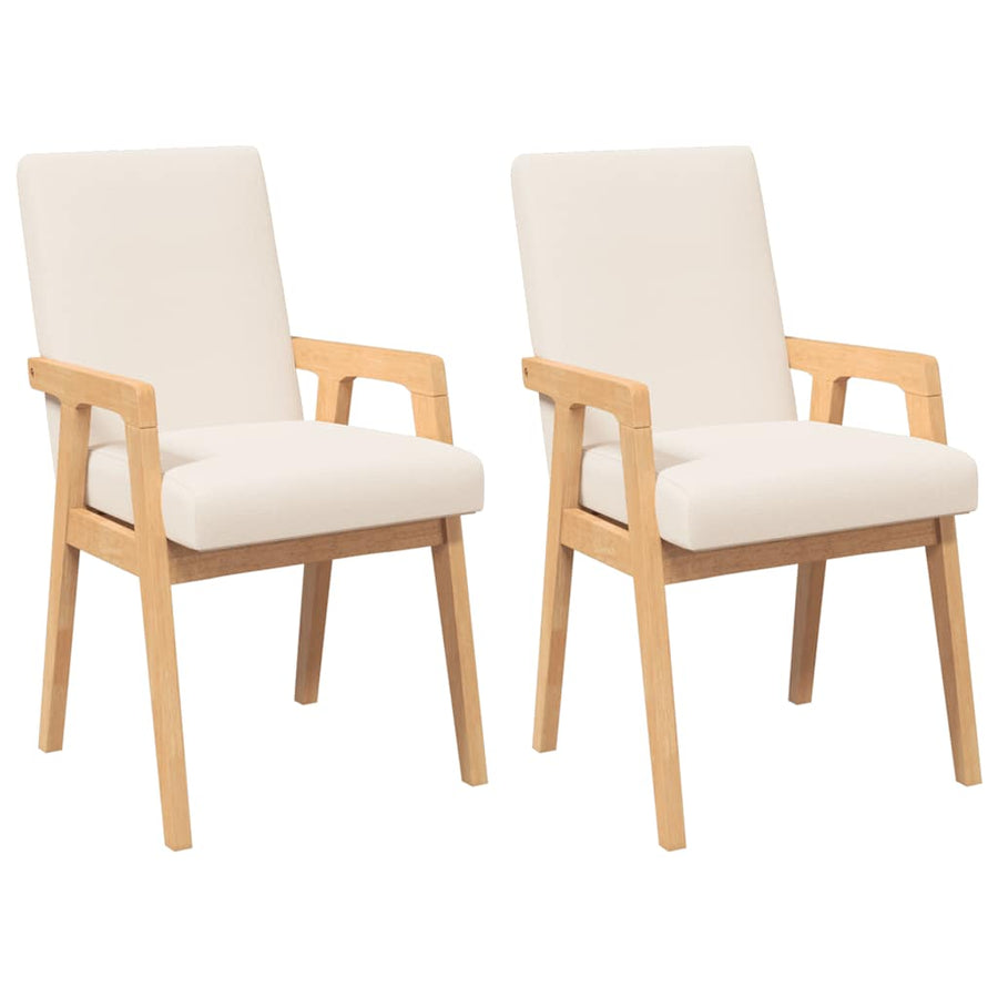 Eetkamerstoelen met kussens 2 stuks massief hout rubber