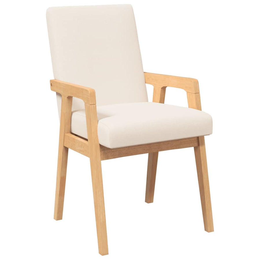 Eetkamerstoelen met kussens 2 stuks massief hout rubber