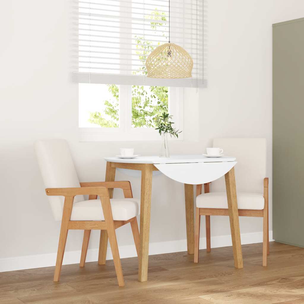 Eetkamerstoelen met kussens 2 stuks massief hout rubber