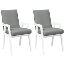 Eetkamerstoelen met kussens 2 stuks wit massief hout rubber
