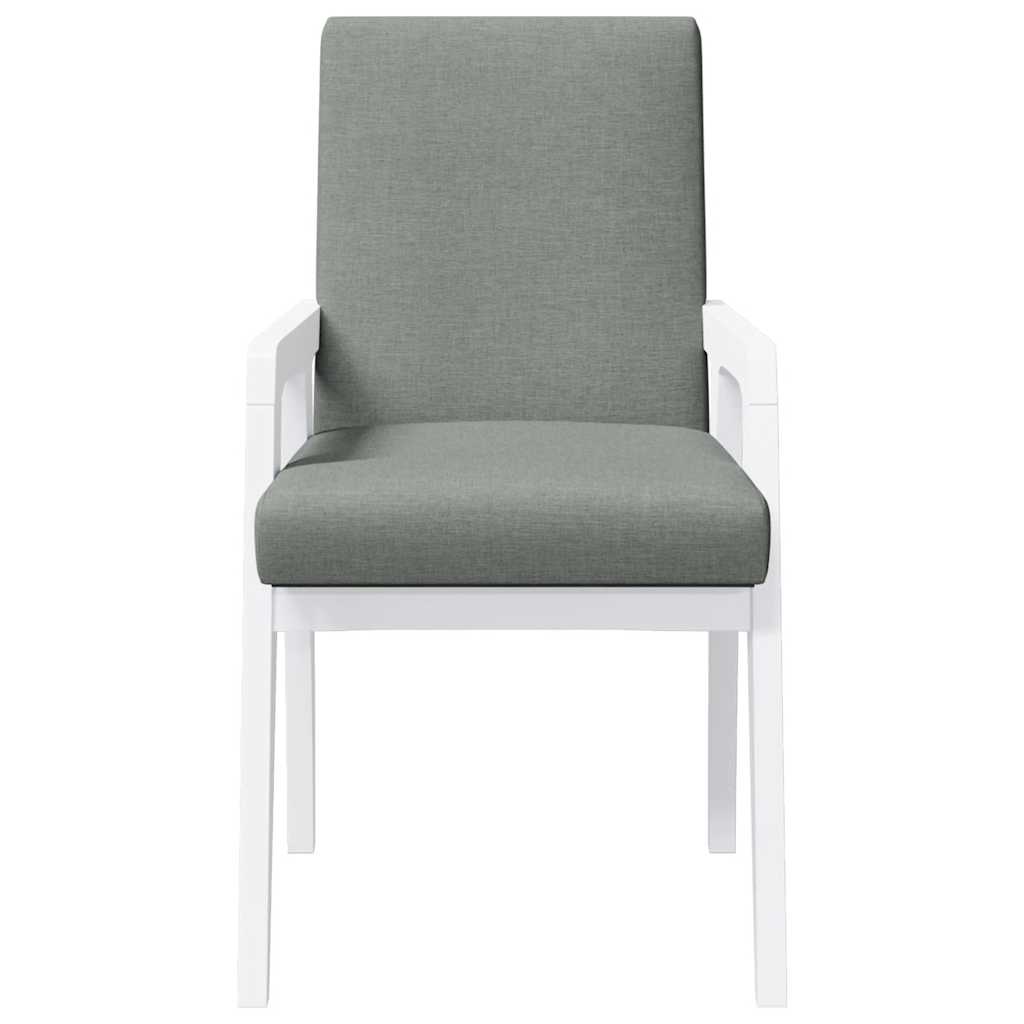 Eetkamerstoelen met kussens 2 stuks wit massief hout rubber