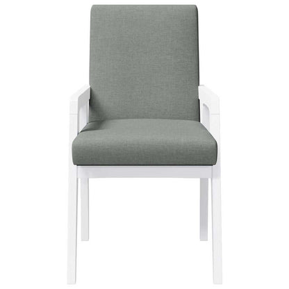 Eetkamerstoelen met kussens 2 stuks wit massief hout rubber