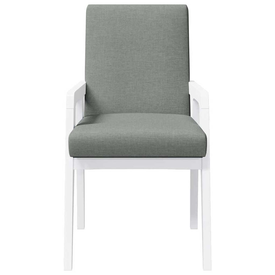 Eetkamerstoelen met kussens 2 stuks wit massief hout rubber