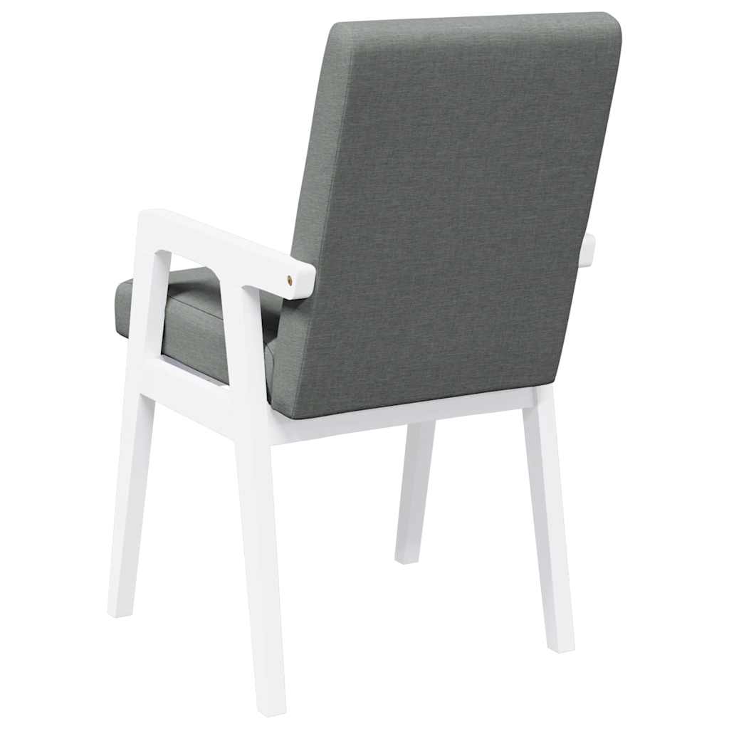 Eetkamerstoelen met kussens 2 stuks wit massief hout rubber