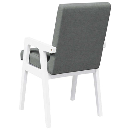 Eetkamerstoelen met kussens 2 stuks wit massief hout rubber