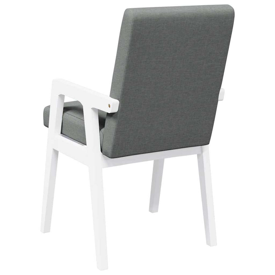 Eetkamerstoelen met kussens 2 stuks wit massief hout rubber