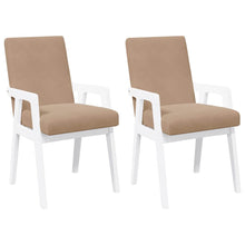 Eetkamerstoelen met kussens 2 stuks wit massief hout rubber