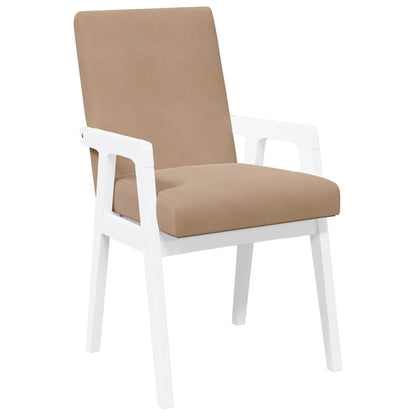 Eetkamerstoelen met kussens 2 stuks wit massief hout rubber
