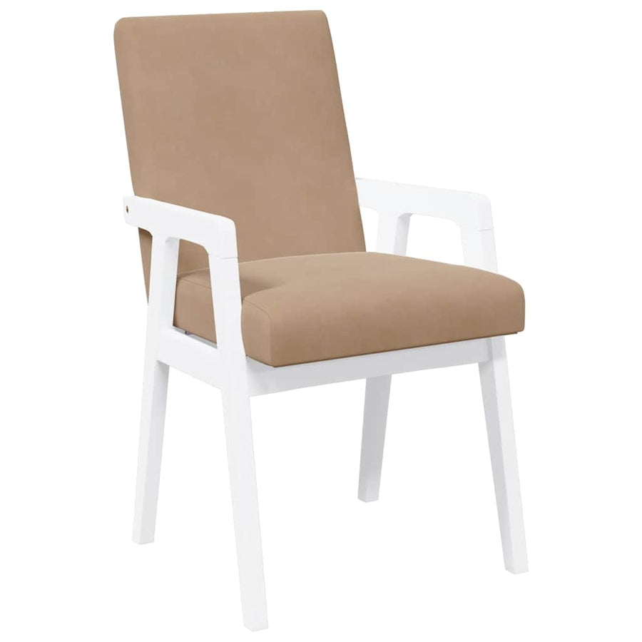 Eetkamerstoelen met kussens 2 stuks wit massief hout rubber