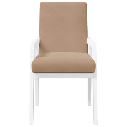 Eetkamerstoelen met kussens 2 stuks wit massief hout rubber