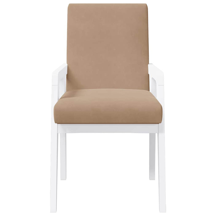 Eetkamerstoelen met kussens 2 stuks wit massief hout rubber