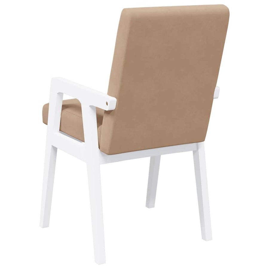 Eetkamerstoelen met kussens 2 stuks wit massief hout rubber