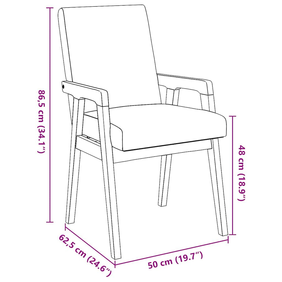 Eetkamerstoelen met kussens 2 stuks wit massief hout rubber
