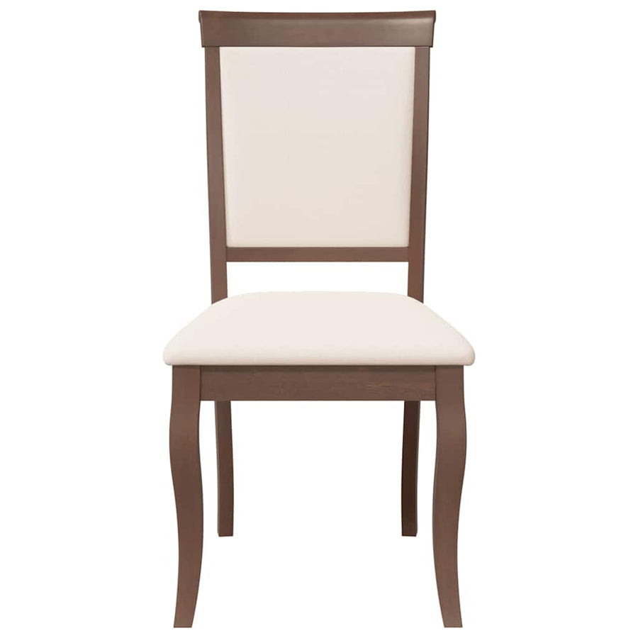 Eetkamerstoelen met kussens 2 st massief hout rubber bruin