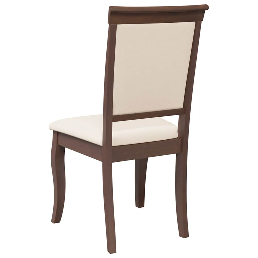Eetkamerstoelen met kussens 2 st massief hout rubber bruin