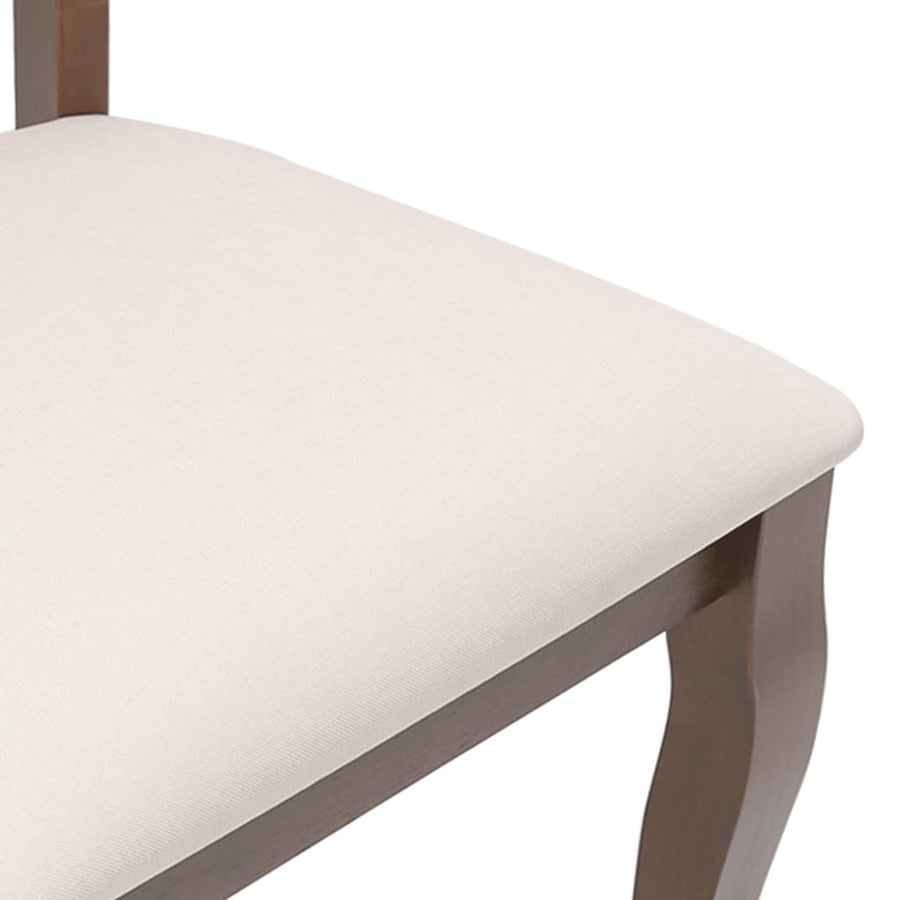 Eetkamerstoelen met kussens 2 st massief hout rubber bruin