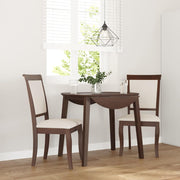 Eetkamerstoelen 2 st massief rubberhout bruin