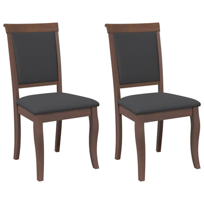Eetkamerstoelen met kussens 2 st massief hout rubber bruin
