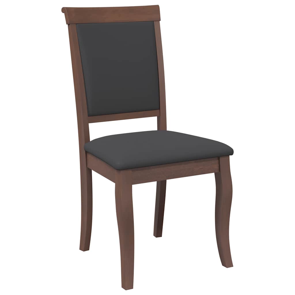 Eetkamerstoelen met kussens 2 st massief hout rubber bruin